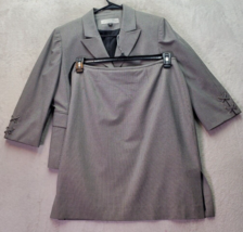 Two Piece Set Tahari Skirt &amp; Blazer Women Petite 10 Gray Lined Polyester Pockets - £29.03 GBP