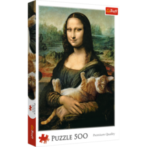 500 Piece Jigsaw Puzzles, Mona Lisa and a Purring Kitty, Da Vinci Puzzle... - €29,85 EUR