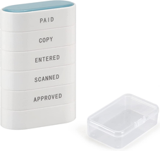 5-In-1 Office Stamp Set - Pre-Inked Rubber Stamp: Paid, Copy, Entered, Scanned, - £16.80 GBP