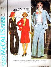 Misses&#39; JACKET, PANTS &amp; SKIRT Vintage 1977 McCall&#39;s Pattern 5858 Size 14 - £9.43 GBP