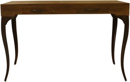 Designe Gallerie Melange Wooden Table With Cabriole Legs, Natural, Brown - £463.52 GBP