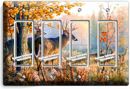 Whitetail Deer Buck Autumn Forest 4 Gfi Light Switch Wall Plate Cabin Room Decor - $20.45