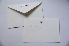 Authentic CHANEL &quot;Happy Birthday!&quot; Greeting Card &amp; Envelope Blank Gift Set - £6.19 GBP