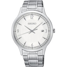 SEIKO Neo Classic Silver Dial Stainless Steel Men&#39;s Watch SGEH79P1 - £91.49 GBP