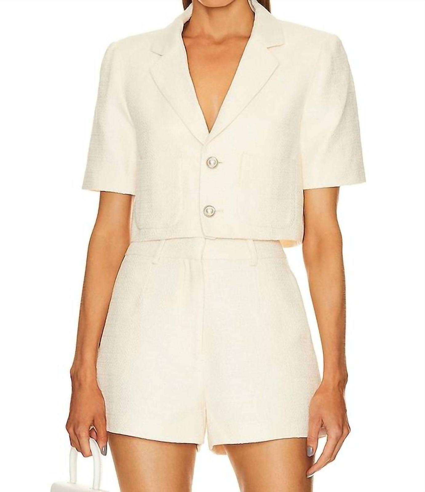 Astr Siarah Cropped Jacket Cream - $75.00