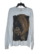 Fruit of the Loom Men&#39;s Tee Shirt Bear Long Sleeve Pullover Crew Neck Gr... - $21.77