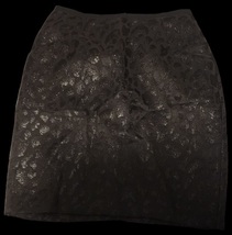 H&amp;M Black Leopard Print Mini Skirt with Metallic Detail - Size 6 - £11.96 GBP