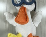 GooseWaddle 10&quot; white plush duck goose mismatched orange yellow feet gla... - $20.78