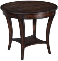 Side Table Ballard Round Mango Solid Wood Dark Rustic Pecan, Lower Tier - £835.51 GBP