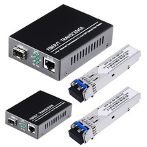 2 Pack 1.25G/S Bidi Gigabit Single-Mode Fiber To Ethernet Media Converter With 2 - £86.49 GBP
