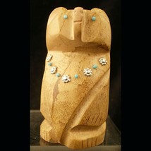 Native American Dolomite Bear Fetish, Hand Carved By Zuni Terence Martza - £156.66 GBP