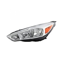 Headlight For 2015-2018 Ford Focus Driver Side Chrome Housing Halogen LED DRL - £405.46 GBP