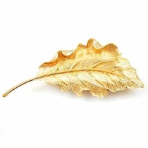 Vintage Brooch SIgned Pastelli Large Goldtone Leaf 1960’S - $23.76