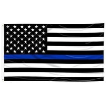 Thin Blue Line American Flag - 3 By 5 Foot Flag With Grommets New - £12.58 GBP