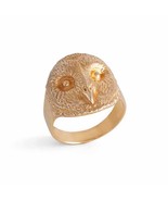 Bronze Barn Owl Ring - $578.34 MXN