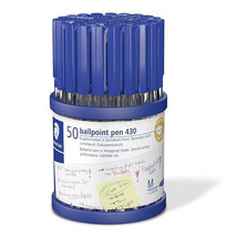 Staedtler Stick Pen Medium Ballpoint 50/cup - Blue - $40.42