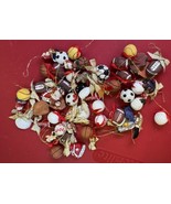 Lot of Mini Sports Ornaments Christmas Tree Football Baseball Basketball... - $12.99