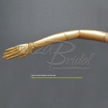 Shiny Stretch Metallic Gloves Opera Length (16BL) - Gold/Silver - £17.20 GBP