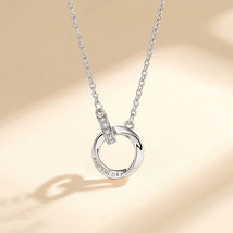 Mobius Ring Sterling Silver Necklace Women 925 Silver Light Luxury Valentine&#39;s D - £15.72 GBP