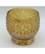 Pressed Amber/Gold Saisy Button Starburst Wide Vase or Bowl - £23.34 GBP