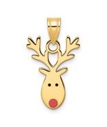 14K Yellow Gold &amp; Enameled Reindeer Charm - €231,67 EUR