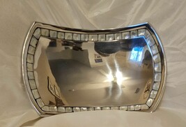 VINTAGE Towle Silversmith&#39;s Polished Aluminum Tray with Mother of Pearl ... - $534.05 MXN