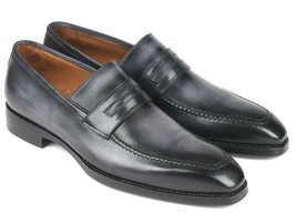 Paul Parkman Mens Shoes Loafers Gray Burnished Goodyear Welted Handmade 36LFGRY - £479.60 GBP