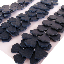 30 Dark Blue Leather Die Cut Flowers - $12.00