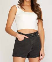 Woven Denim Shorts With Pockets - £21.96 GBP