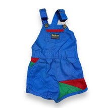 Vtg Oshkosh B’gosh Blue Shorts Overalls Vestback 24 Months Color Block M... - $38.12