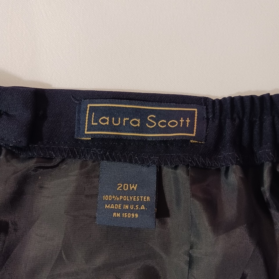 Laura Scott Women's Back Zip & Slit Blue Skirt Size 20W Waist 36" Made In USA Item image 3