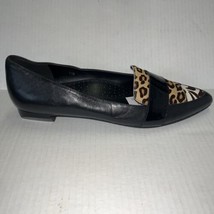 Vaneli Black Leather  and Dyed Calf Fur Loafer Flats Size 11 N NWOB - £38.76 GBP