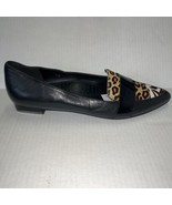 Vaneli Black Leather  and Dyed Calf Fur Loafer Flats Size 11 N NWOB - £38.93 GBP