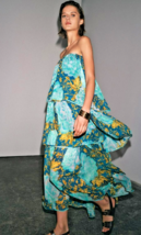 $170  ZARA STRAPLESS AQUA WATERFALL MIDI DRESS ZW COLLECTION- S - $2,794.54 MXN