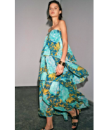 $170  ZARA STRAPLESS AQUA WATERFALL MIDI DRESS ZW COLLECTION- S - $204.46 CAD