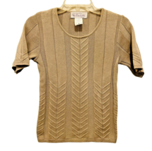 Vila Condotti Silk Crewneck Sweater Cable Knit Beige Sweater Size Small - $19.79