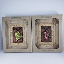 Classic Decorative Wall Plaque Decor Grapes Wine Set of 2 - £22.48 GBP