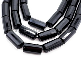 Top Quality Black Onyx Faceted Cylinder/Tube Beads 6x12mm 8x12mm 6x16mm 10x20mm - £11.96 GBP+