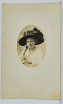 RPPC Edwardian Women With Large Hat Portrait c1907 Photo Postcard M17 - £9.53 GBP