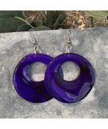 Purple Handmade Resin Earrings - £9.38 GBP