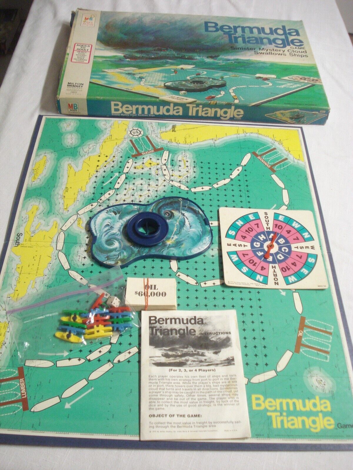 Primary image for Complete Bermuda Triangle Game 1976 Milton Bradley #4603