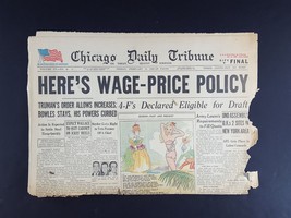 Here&#39;s Wage-Price Policy 1946 Old Newspaper Chicago Tribune Feb 15 - $6.93