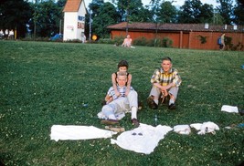 1950s Handsome Men Pretty Woman at Spa Germany Red-Border Kodachrome Slide - £2.95 GBP