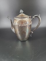 B Rogers Silver Company 1883 Teapot 2307 Silver Over Copper Coffee Roses - €16,20 EUR