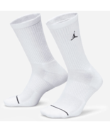Nike Jordan Everyday Crew 3 Pack Socks DX9632 100 Dri-Fit White SZ M 6- ... - £18.40 GBP