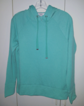 DANSKIN LADIES SOFT FLEECE GREEN LS HOODED PULLOVER SWEATSHIRT-M-BARELY ... - $13.09