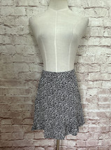 American Eagle Leopard Mini Skirt Size M Flowy Boho Elastic Waist Beige Black - £15.18 GBP