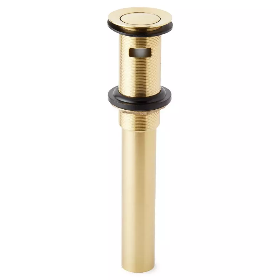 Signature Hardware 433004 Extended Press Type Pop Up Drain - Polished Brass - £26.36 GBP