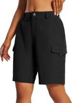 Women&#39;S 10&quot; Cargo Shorts With Pockets And Upf 50 Water Resistant Long Hi... - £30.76 GBP