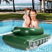 Tank Pool Floats Adult Inflatable Tank Pool Float With Water Cannon, Army Tank P - £59.13 GBP